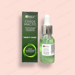 12100 Сухое укрепляющее масло для ногтей с шиммером «FRUIT CARE». 15 мл Milv