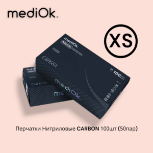 MediOk Перчатки Нитриловые ЧЕРНЫЕ XS 50 пар/уп.(4 гр.)