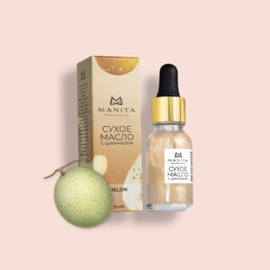 Масло для кутикулы MANITA PROFESSIONAL сухое укрепляющее с шиммером MELON 15 ml