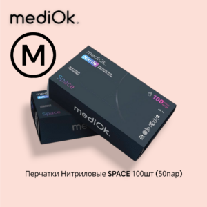 MediOk Перчатки Нитриловые ЧЕРНЫЕ М 50 пар/уп.(4 гр.)
