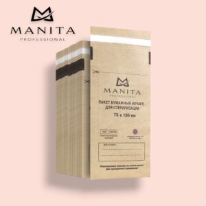 Крафт-пакет MANITA PROFESSIONAL Пакет бумажный (КРАФТ) для стерилизации 75*150 (100шт в уп.)