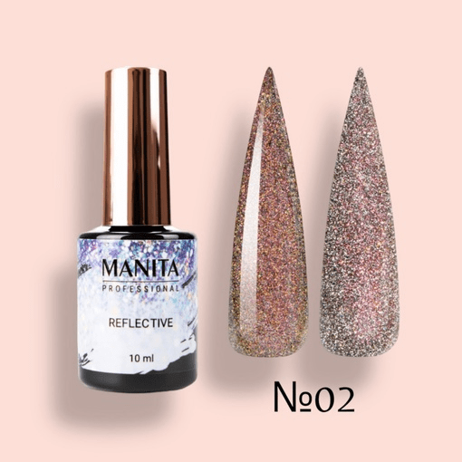 Гель лак MANITA PROFESSIONAL MULTICHROME REFLECTIVE светоотражающий с хлопьями юки №02 (10 мл)