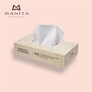 MANITA PROFESSIONAL Салфетки Бумажные УНИВЕРСАЛЬНЫЕ двухслойные БЕЛЫЕ 210х195мм 100 шт/уп. (арт.МР000705)
