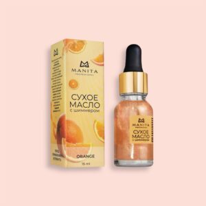 Масло для кутикулы MANITA PROFESSIONAL сухое укрепляющее с шиммером ORANGE 15 ml
