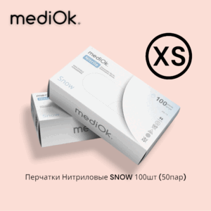 MediOk Перчатки Нитриловые "БЕЛЫЕ" SNOW XS 50 пар/уп. (3.5 гр.)