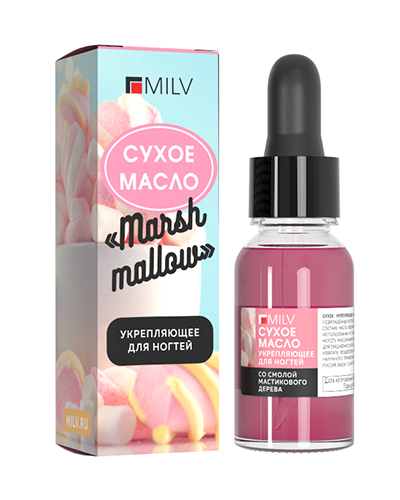 MILV Масло для кутикулы 18777 Сухое укрепляющее MARSHMALLOW 15 мл