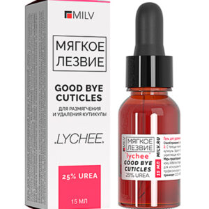 Milv Средство для удаления кутикулы 18827 с мочевиной GOOD BYE CUTICLES ЛИЧИ 15 мл