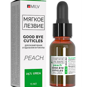 Milv Средство для удаления кутикулы 18828 с мочевиной GOOD BYE CUTICLES ПЕРСИК 15 мл