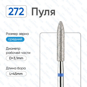 Фреза Алмазная Пуля, ВладМиВа 866.104.272.150.031 (5 шт/блистер)