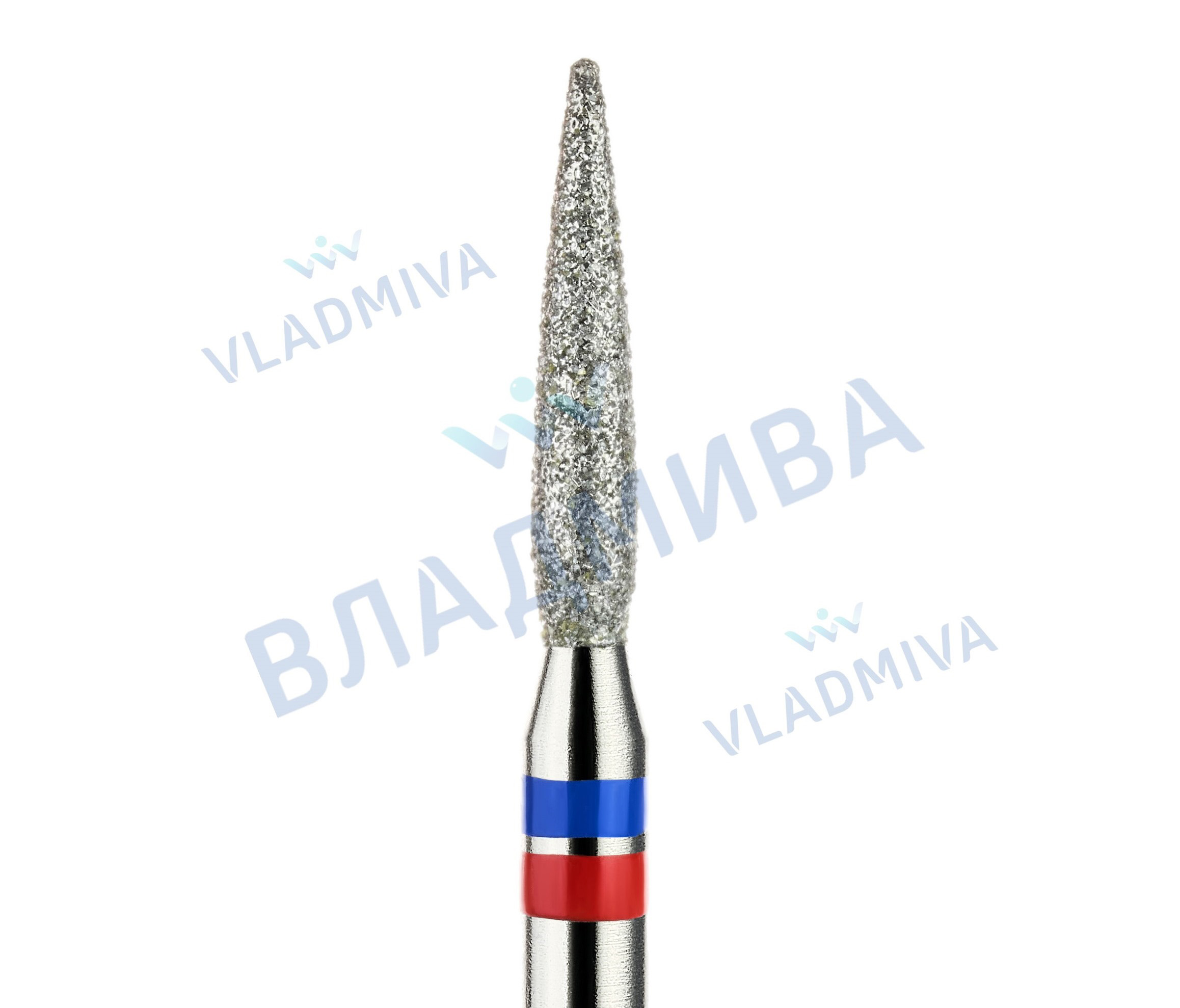 Фреза Алмазная Пламя, Полусферический конец - ВладМиВа 866.104.244.100.021KG (5 шт/блистер)