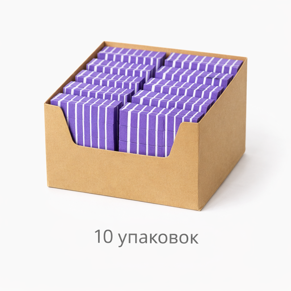 MANITA PROFESSIONAL Бафик МИНИ-БАФ ФИОЛЕТОВЫЙ 100/180 грит,50 шт/уп. (арт.МР200327) (КОМПЛЕКТ ИЗ 10 УП.)