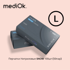 MediOk Перчатки Нитриловые PEPEL СЕРЫЕ L 50 пар/уп.(3.5 гр.)