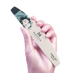 MANITA PROFESSIONAL Пилка для ногтей Лодка РREMIUM МЭРИЛИН МОНРО БЕЛАЯ 100/180 грит (арт.МР519)