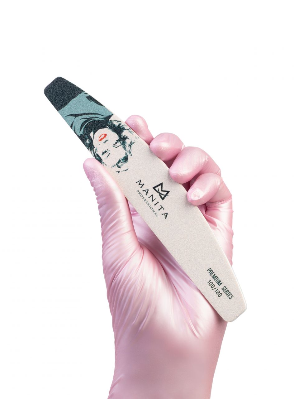 MANITA PROFESSIONAL Пилка для ногтей Лодка РREMIUM МЭРИЛИН МОНРО БЕЛАЯ 100/180 грит (арт.МР519)