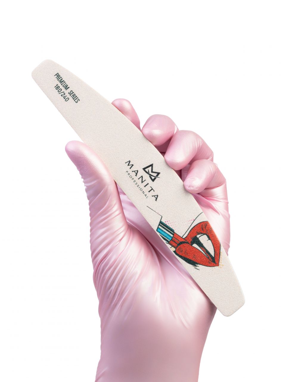 MANITA PROFESSIONAL Пилка для ногтей Лодка РREMIUM ГУБЫ БЕЛАЯ 180/240 грит (арт.МР528)