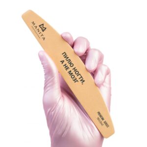 MANITA PROFESSIONAL Пилка для ногтей Лодка РREMIUM ПИЛЮ НОГТИ,А НЕ МОЗГ ПЕСОЧНАЯ 180/240 грит (арт.МР618)