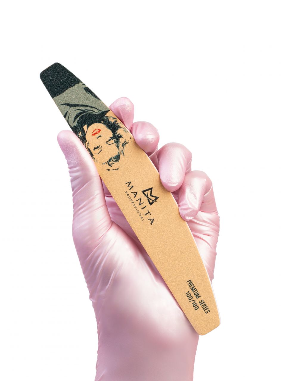 MANITA PROFESSIONAL Пилка для ногтей Лодка РREMIUM МЭРИЛИН МОНРО ПЕСОЧНАЯ 100/180 грит (арт.МР619)