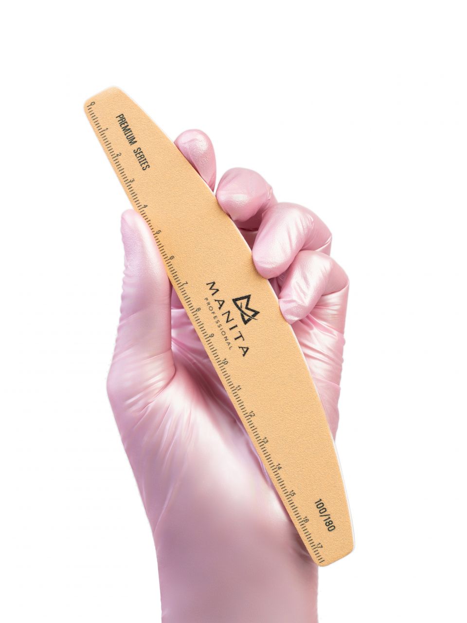 MANITA PROFESSIONAL Пилка для ногтей Лодка РREMIUM ЛИНЕЙКА ПЕСОЧНАЯ 100/180 грит (арт.МР623)